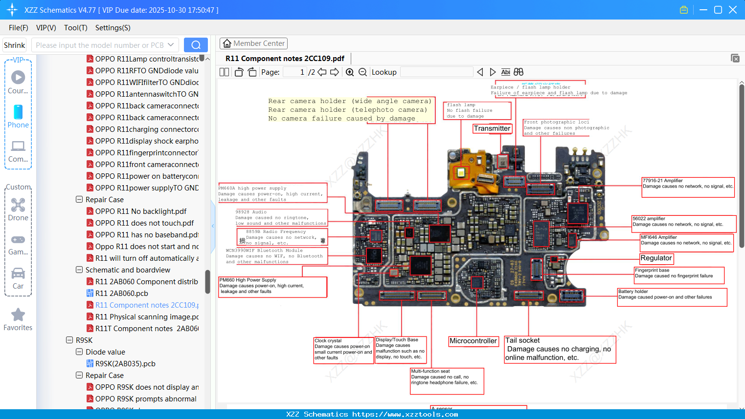 OPPO R11 Component Notes 2CC109